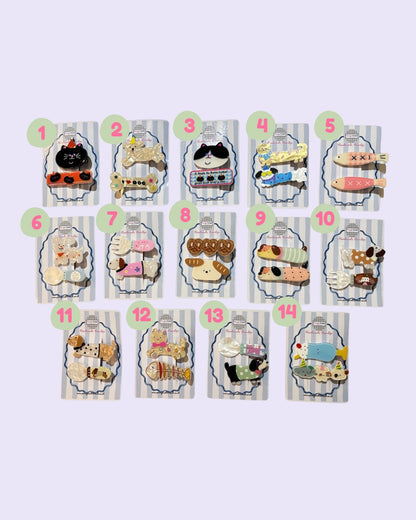 Dopamine Hair Clips – Cute Animal & Food Designs