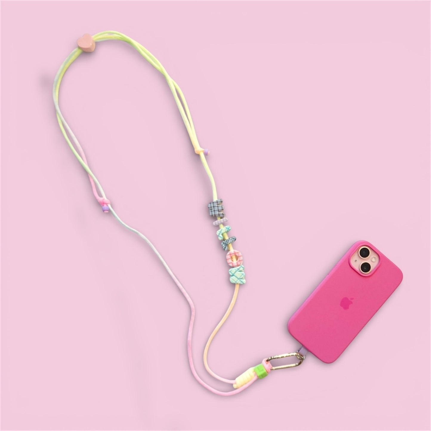 Personalised Adjustable Phone Sling Lanyard – Handmade Pastel Paracord Strap