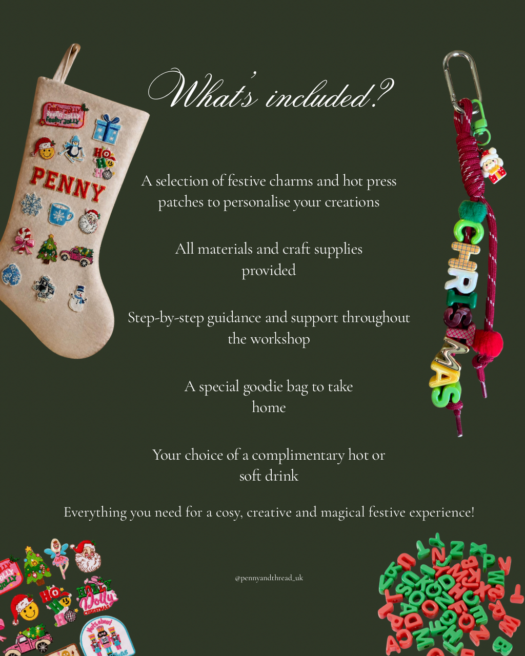 Winter Workshop - Design your own Christmas Stockings & Charms - Valero Lounge, Witham