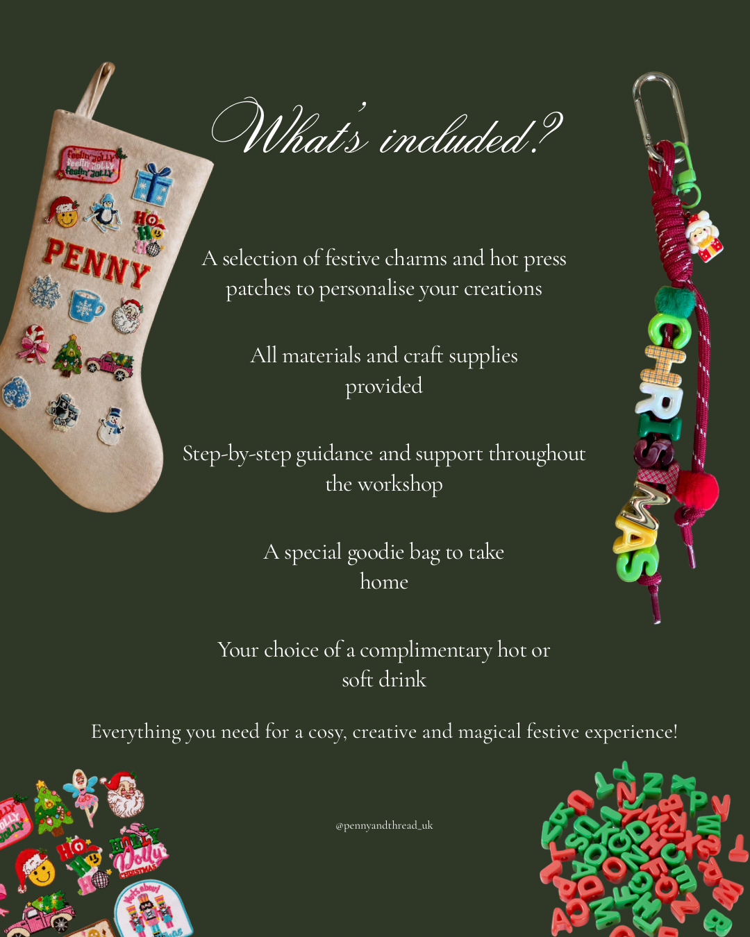 Winter Workshop - Design your own Christmas Stockings & Charms - Valero Lounge, Witham
