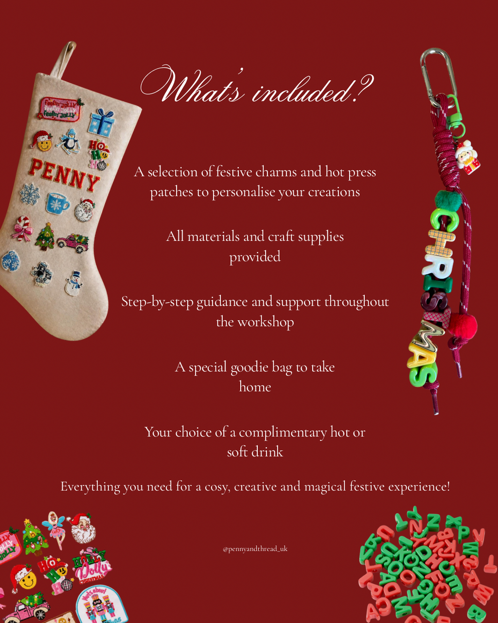 Winter Workshop - Design your own Christmas Stockings & Charms - Maggio Lounge, Billericay