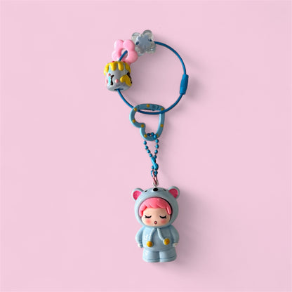Whimsical Hoodie Character Keychains