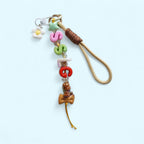Custom Name Keychain – Personalised Beaded Charm Keyring with Wristlet