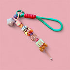 Custom Name Keychain – Personalised Beaded Charm Keyring with Wristlet